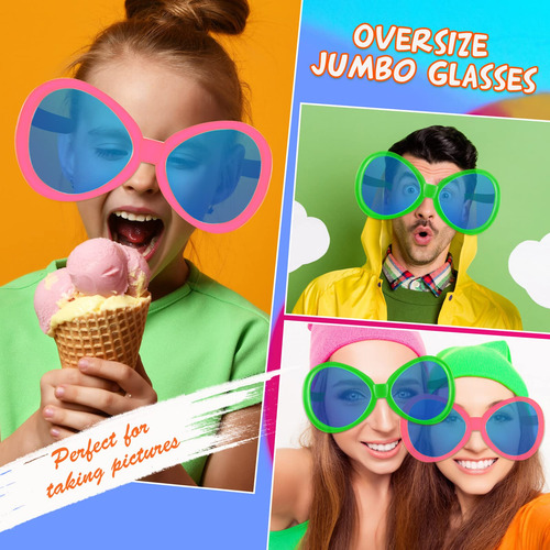Gafas De Sol Jumbo Flutesan Para Adultos Y Niños (rosa, Verd