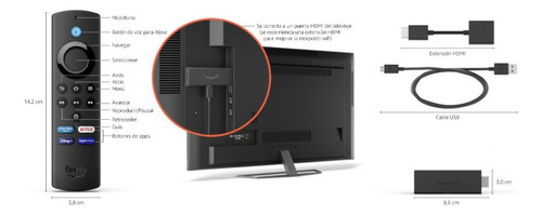 Imagen 5 de 9 de Amazon Fire Tv Stick Lite Hd 8gb Hdr Dolby 1080p Control Voz