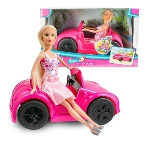 Muñeca Kiara Y Su Auto De Playa Poppi Doll Articulada - Orig