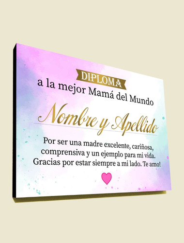 Cuadro Mejor Mama Del Mundo Personalizado - Regalo Dia Madre