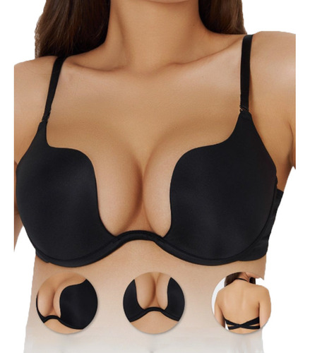 Brasier Push-up Convertible Con Escote Profundo