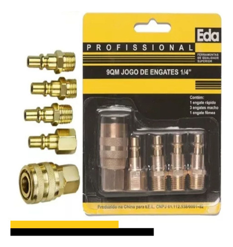 Engate Rápido 1/4 Polegada 5 Peças 1/4 Metal 9qm Eda