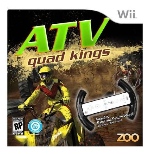 Juego multimedia físico Atv Quad Kings E Racing Wheel para Nintendo Wii