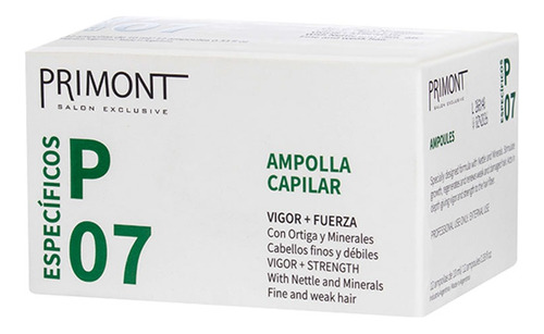 Ampolla Capilar Con Ortiga X10ml C/u (caja 12unid) - Primont