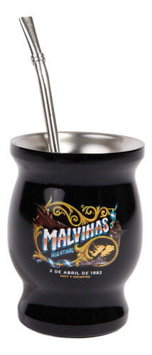 Mate Térmico Y Bombilla Kevingston Malvinas