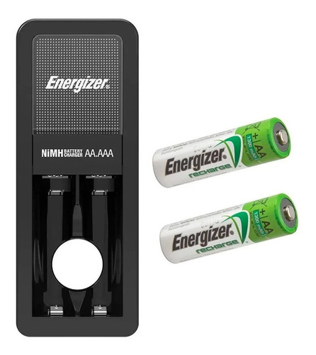 Imagen 2 de 7 de Cargador De Pilas Energizer Mini + 2 Pilas Aa 1300mah