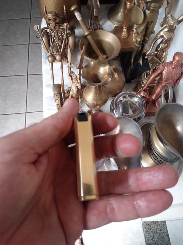 Isqueiro Dourado Antigo Elétrico A Bateria