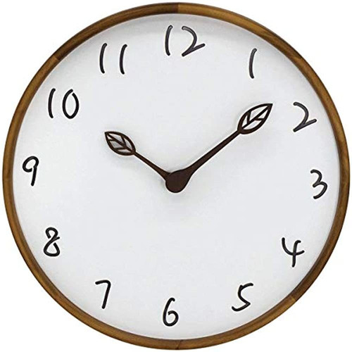 Aromustime Reloj De Pared De Madera Redonda De 12 Pulgadas C