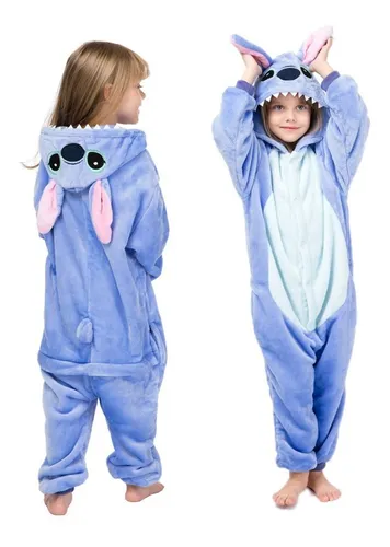 pijama stich mujer Kigurumi-Pijama de franela gruesa para hombre y