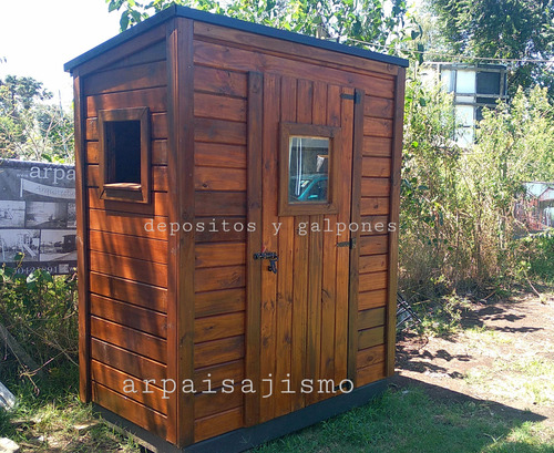 Galpon De Madera O Depósito 180x120cm De Jardín Con Chapa Marrón (Usado)