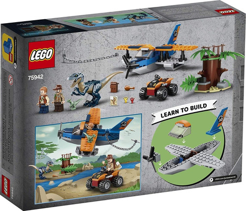 Lego Jurassic World 75942 Velociraptor Rescate 101 Pzs Dino