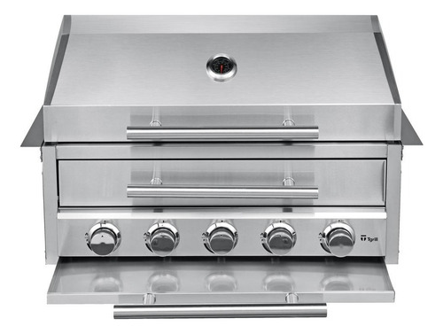 Churrasqueira Hibrida Flex Inox 304 Gás Carvão 5 Queimadores