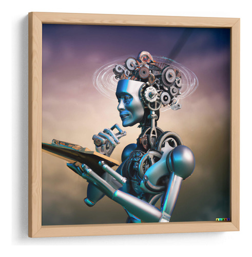 Cuadro Enmarcado Pino Machine Learning 50x50, Ai-art