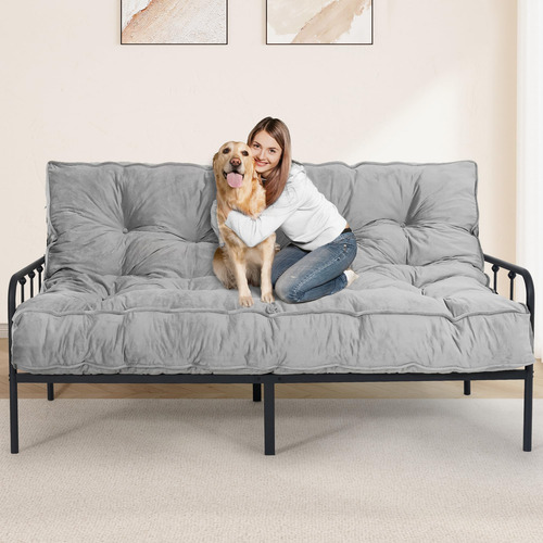 Colchón Futón Matrimonial Sofá Cama Plegable Espuma Triturad