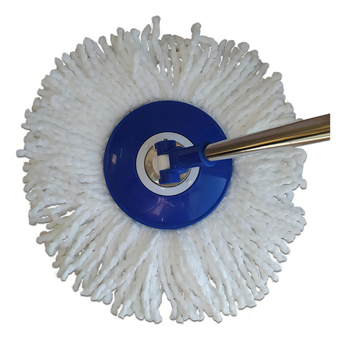 Cabo Balde Mop Com Refil Extensor Esfregão Giratório Bompack Cor Azul