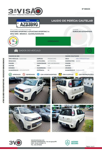 Fiat Uno UNO SPORTING Dualogic 1.4 EVO Flex 8V 4p