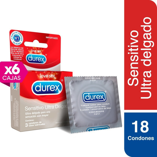  Durex® Sensitivo Ultra Delgado 6pack Condones Preservativos