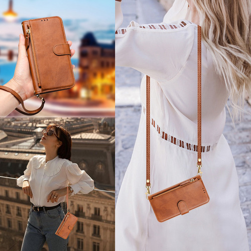 !!! Funda Tipo Cartera Con Cierre Y Correa Larga Para Oppo A40 4