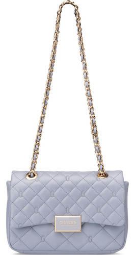 Bolsa Guess Factory Vg959670-wis Acabado de los herrajes Níquel Color Azul claro Correa de hombro Azul claro Diseño de la tela Lisa
