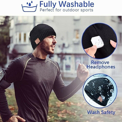 Chapéu De Inverno Com Bluetooth 5.0, Gorro De Malha Quente,