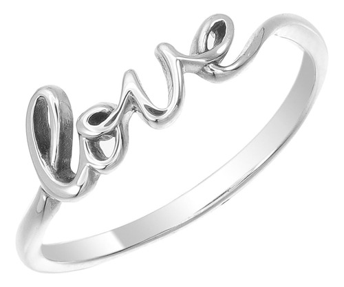 Boma Jewelry Anillo Love Script De Plata Esterlina, Tamaño 9