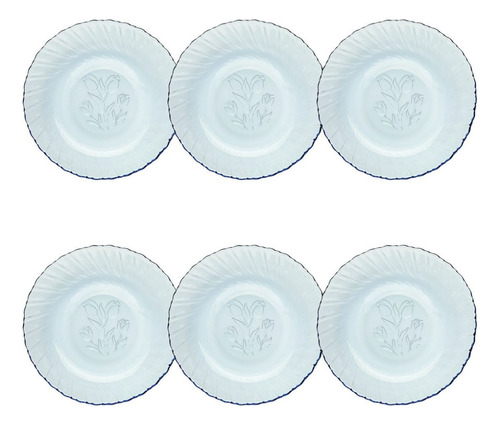 Set 8 Piezas Vajilla Platos Vidrio Y Cucharas Acero Inox Transparente Venecia