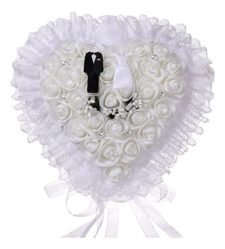 Almohada Para Anillos De Boda Con Forma De Corazón, Caja De
