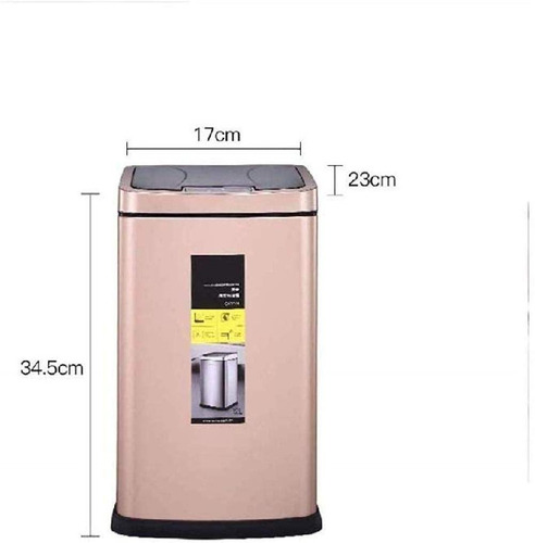 Imagen 10 de 10 de Papelera Metálica C/ Sensor Movimiento 9l Recargable Moderna
