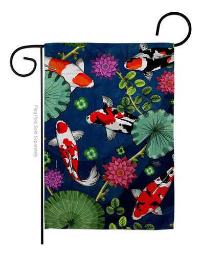 Breeze Decor Koi Estanque Jardín Bandera Animales Criatura M