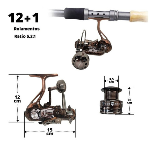 Molinete De Pesca Hm 7000 - Carretel Reforçado 13 Rolamentos