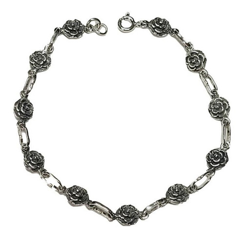 Pulseira Rosa Em Prata 925 - Id 5965