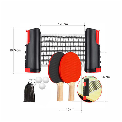 Set Combinado De Raquetas De Tenis De Mesa Portable Pillar