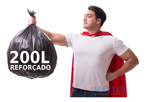 Imagem 2 de 5 de Saco De Lixo 200 Litros Reforçado 100 Unidades