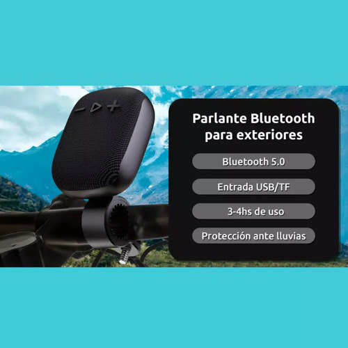 Parlante Bici Moto Portatil Recargable Bluetooth Potente Negro