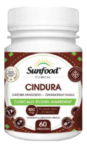 Kit 3 Un - Suplemento Cindura Sunfood Total 180 Cápsulas Sabor Sem