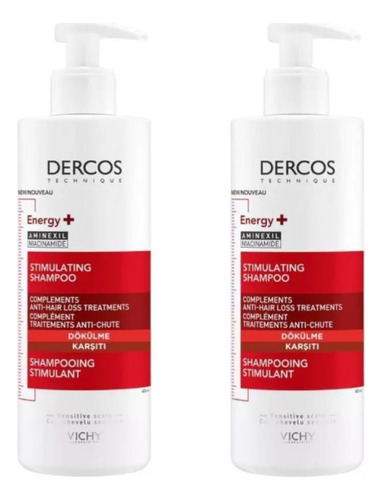 Shampoo Dercos Antiqueda 400ml Kit C/2 Vichy Energizante