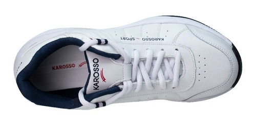 Tenis Escolar Karosso Clásico Blanco Azul 2300