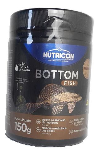 Ração Para Peixes De Fundo Bottom Fish 150g Nutricon