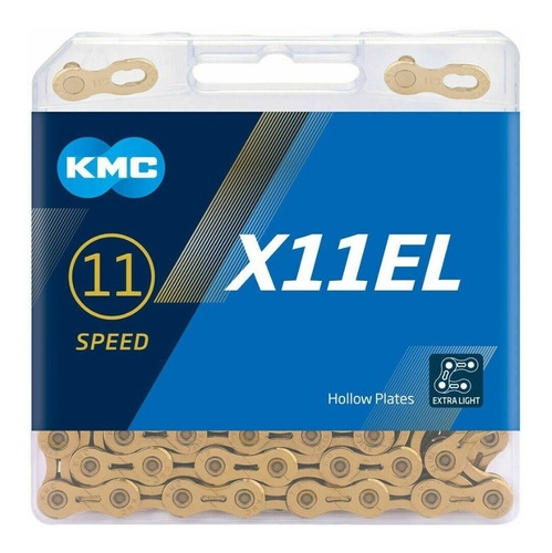 Cadena Kmc X11el Ti-n Gold 11v Titanio 118es Ruta Mtb