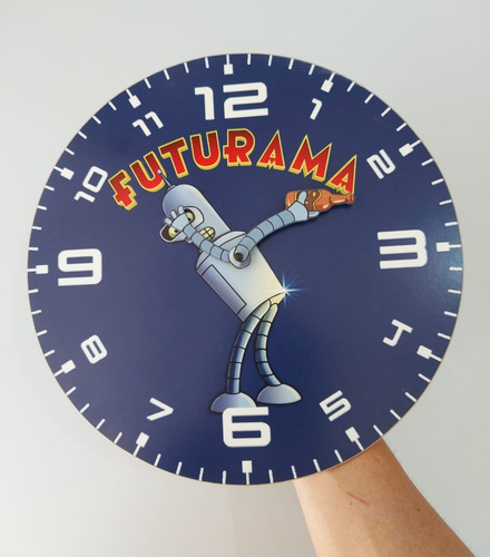 Relógio De Parede Futurama Simpsons Marrom