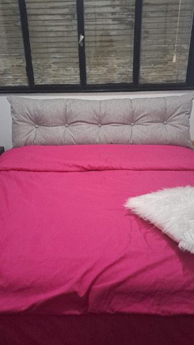 Almohadón Domus Soft Maxi Respaldo 125x50 Cm - Full Gris Pana
