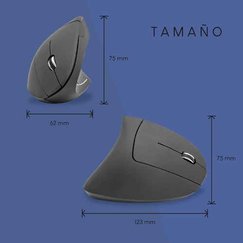 Imagen 6 de 10 de Ratón Óptico Ergonómico Vertical Inalámbrico 2,4ghz Premium