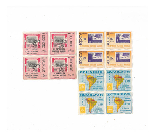 Ecuador´61 Expo Filatelica Quito 4 Series Mint 385/7 Cuadros