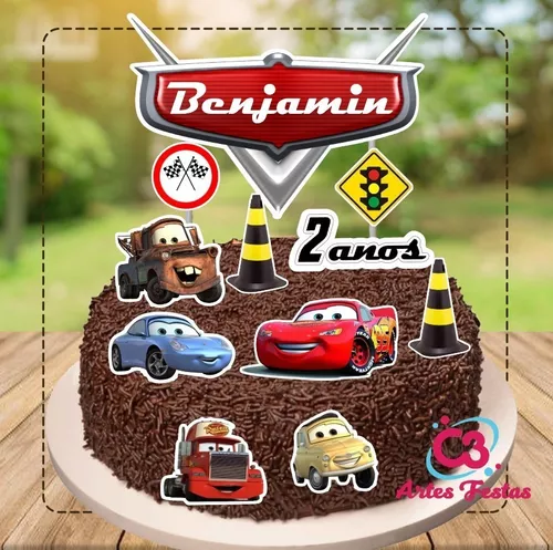 Topo De Bolo Topper De Bolo Personalizado Carros Disney