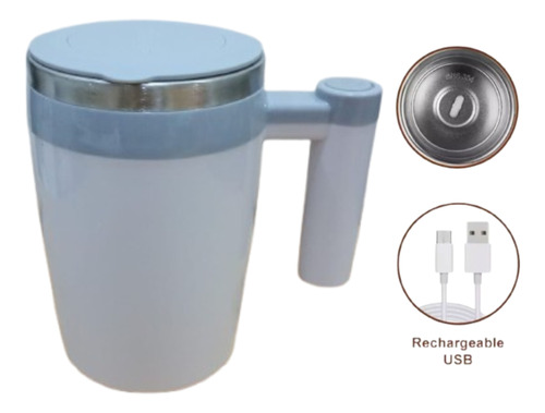 Taza Mezcladora Batidora Magnetica Automatica Con Usb Gris