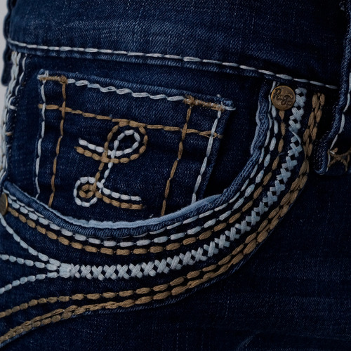 Pantalón Vaquero Corte Recto Para Bota Bordado Ranch Jeans