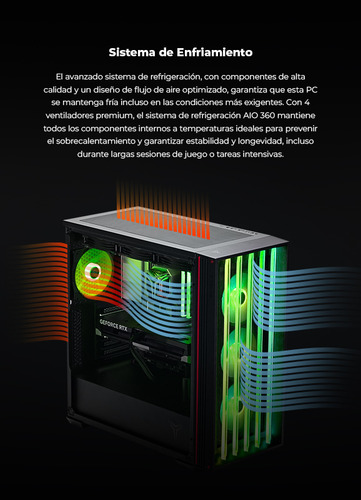 Pc Gamer Yeyian, Nvidia Geforce Rtx 5090 32gb Gddr7, Amd Ryzen 9 7950x 5.7 Ghz, 64gb Ddr5 5600mhz, 1tb Nvme M.2 Gen 4, 2tb Hdd, 1000w Platinum, Enfriamiento 360mm, Wifi 5.3,bluetooth,