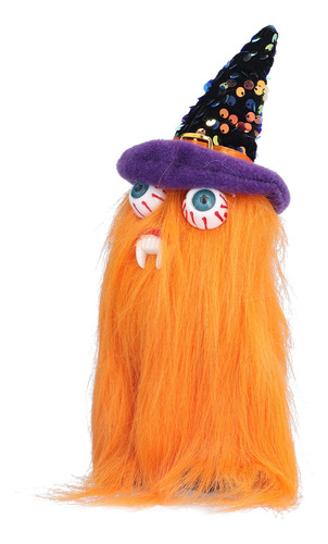 Adorno De Muñecos De Halloween, Gorro De Bruja Gnomo De Pelu
