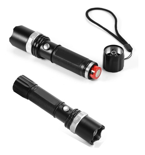 Imagen 4 de 10 de Linterna Tactica Militar Led Zoom Recargable 220v Usb Pilas