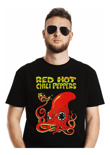 Polera Red Hot Chili Peppers Octopus Logo Pulpo Rock Impresi